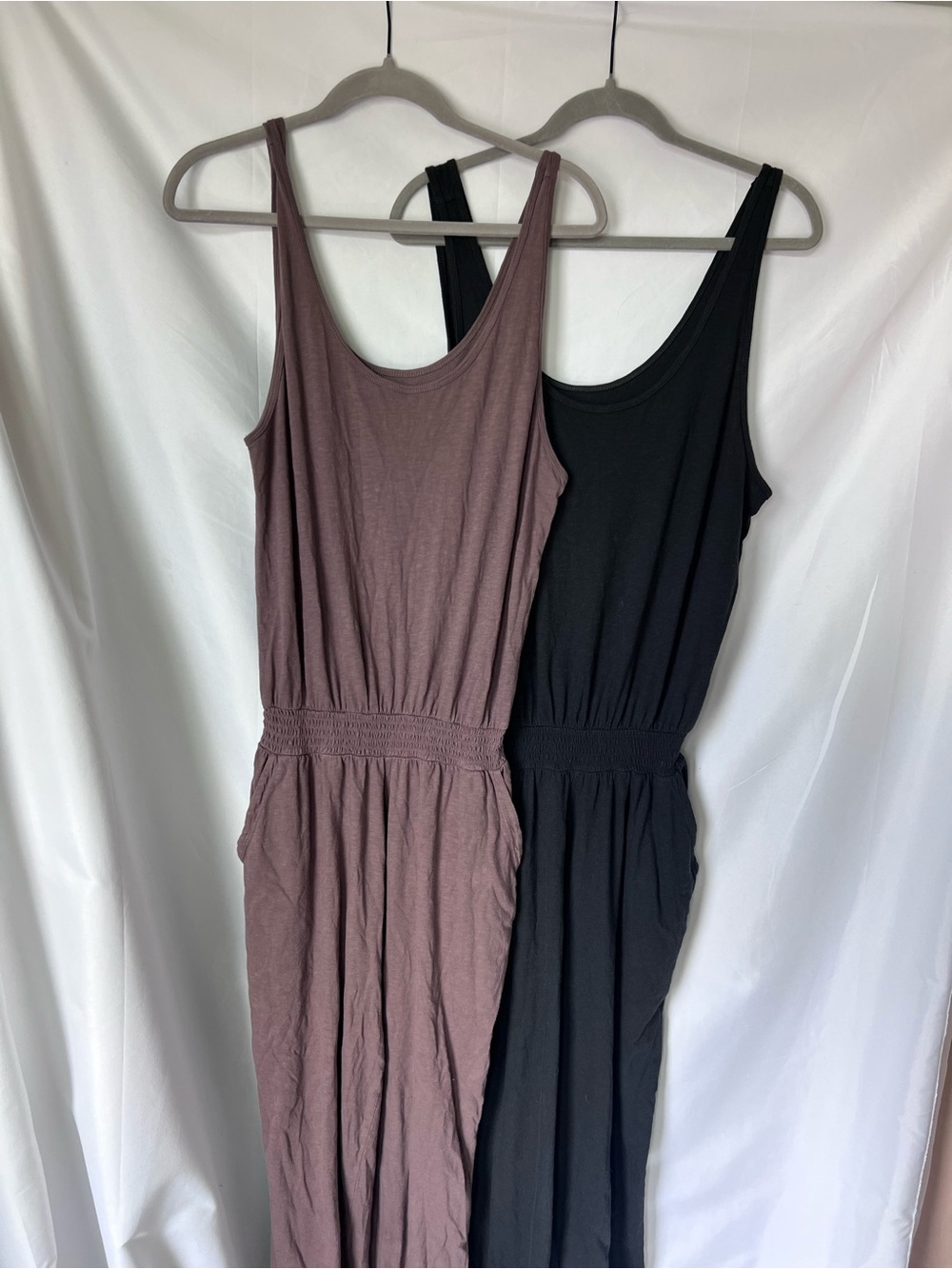 Women’s AERIE Mauve/Black 100% Cotton Tank Jumpsuit Set